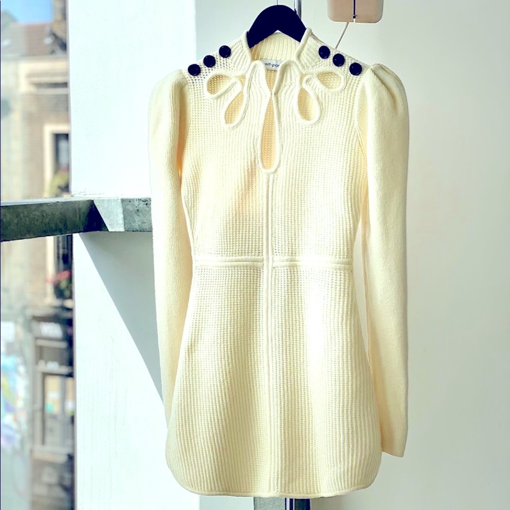 NWT Self-Portrait Ivory Knit Dress